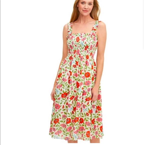 kate spade Dresses & Skirts - NWT Kate Spade Floral Smocked Bodice MIDI Dress